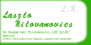 laszlo milovanovics business card